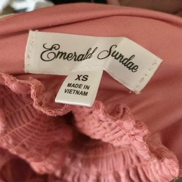 Emerald Sundae Junior's Coral Tied Smock Floral Halter Dress Orange Size X-Small - Picture 8 of 12